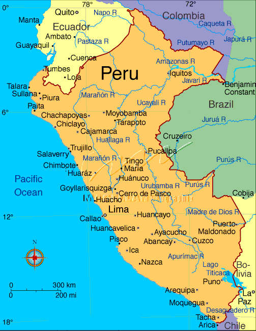 Provinces Map of Peru