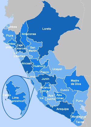 Peru administrativ Map