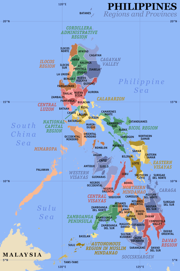 philippinen regionen provinzen karte