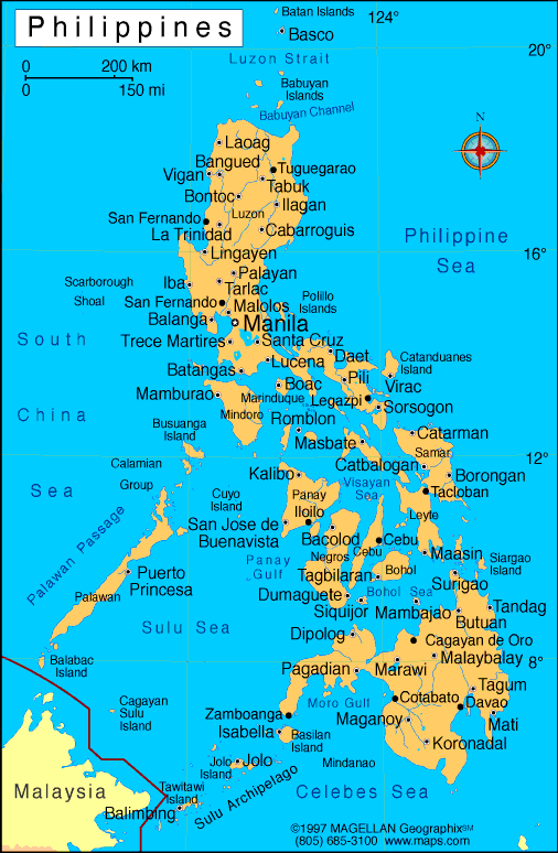 philippinen stadte karte