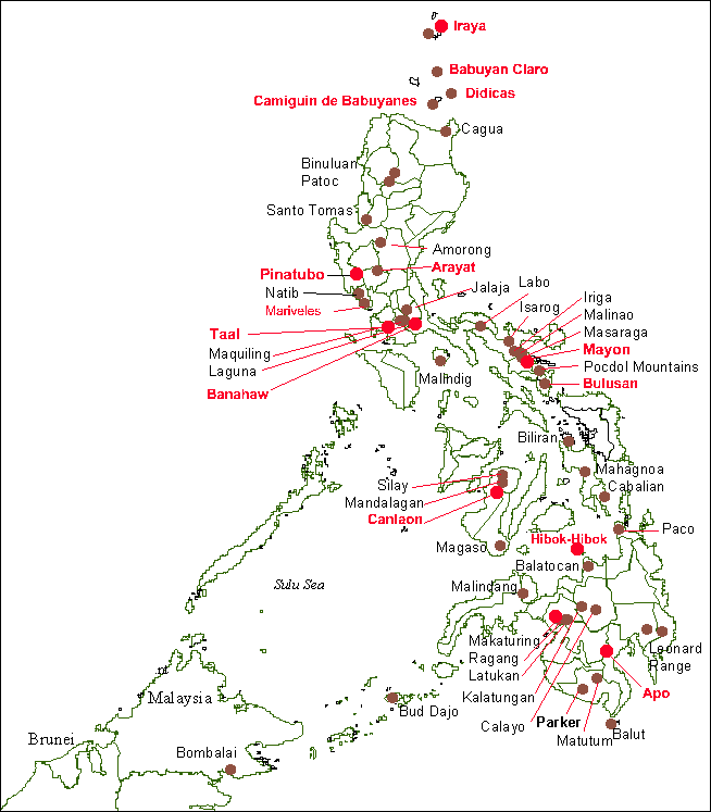 philippinen vulkanes karte