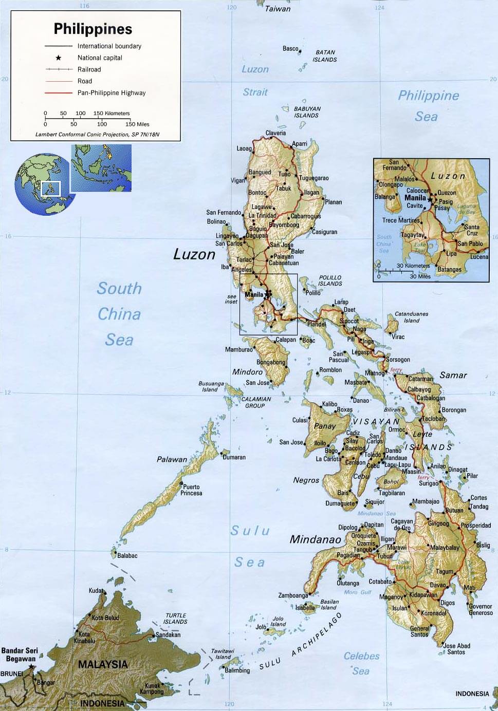 physikalisch karte von philippinen
