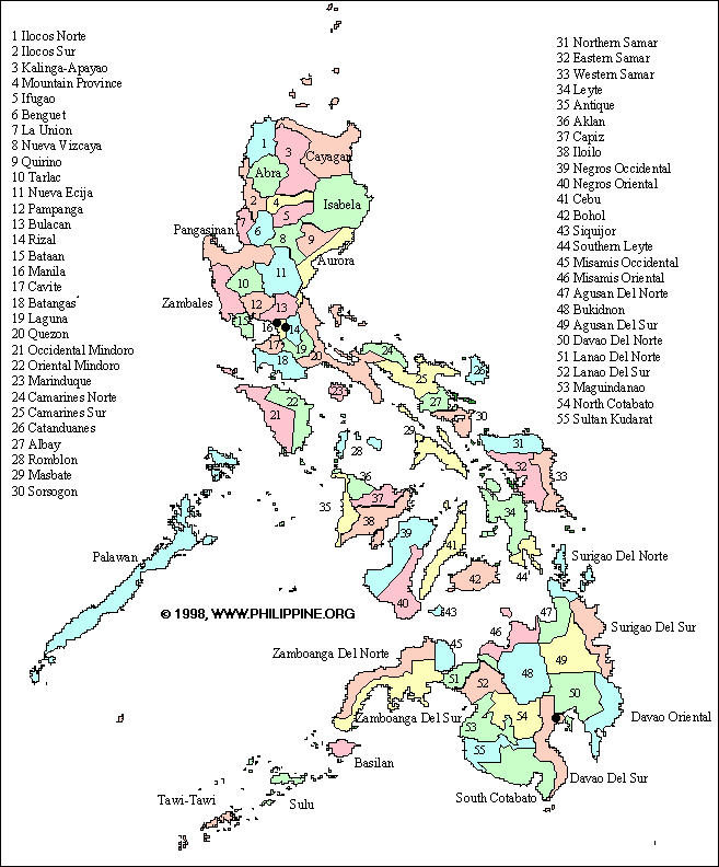 provinzen karte von philippinen