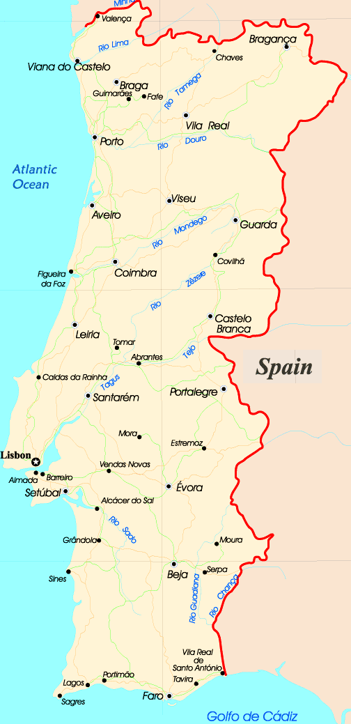 portugal stadte karte