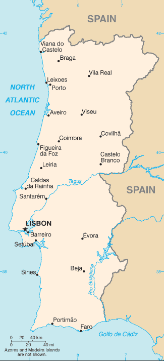 portugal klein stadte skala karte