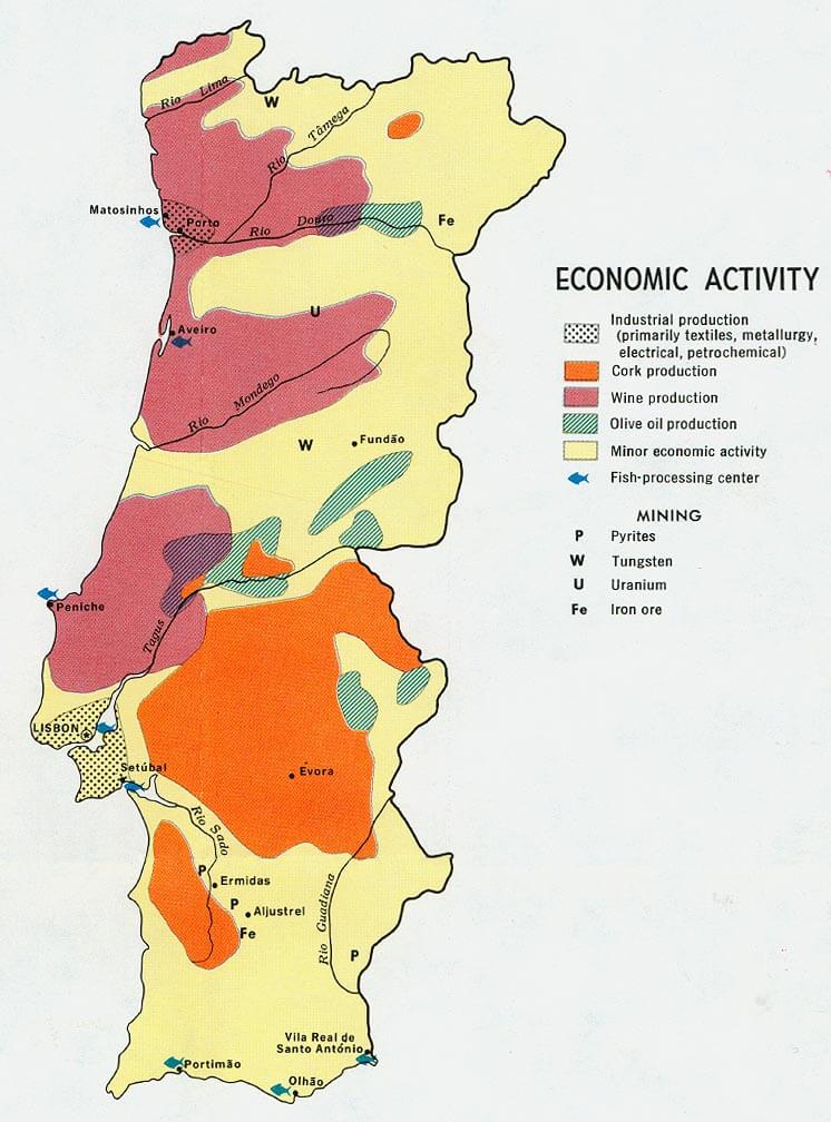 portugal okonomisch aktivitat karte 1972