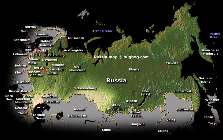 russland satellit karte