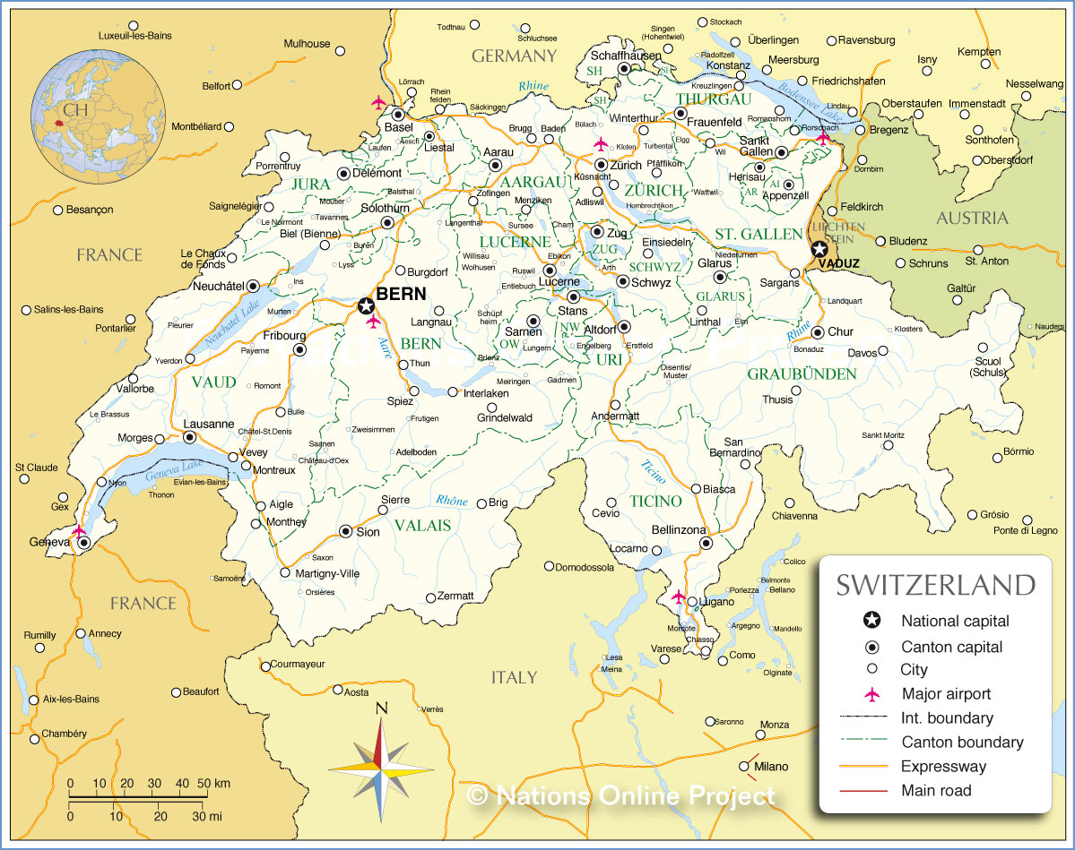 schweiz administration karte Baden
