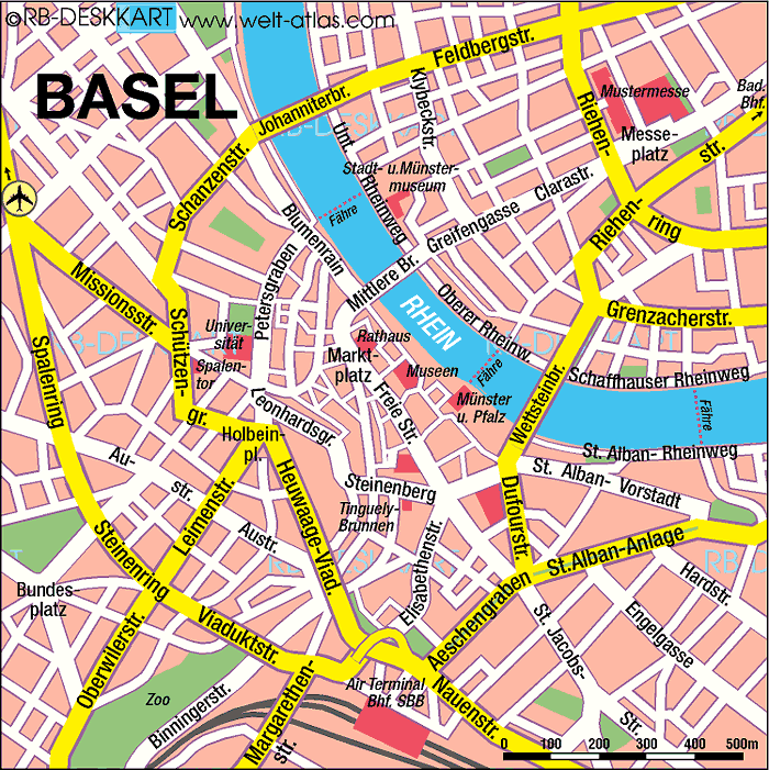 downtown karte von Basel
