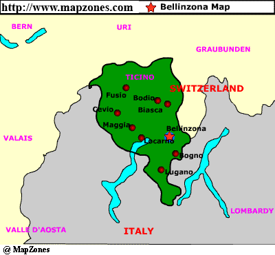 Bellinzona canton karte