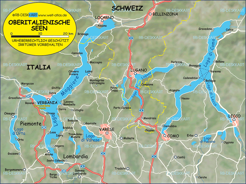 Bellinzona regionen karte