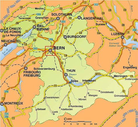 Bern regionen karte