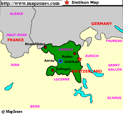 Dietikon regionen karte