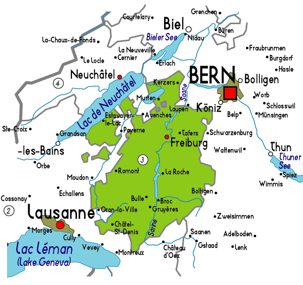 Fribourg regional karte