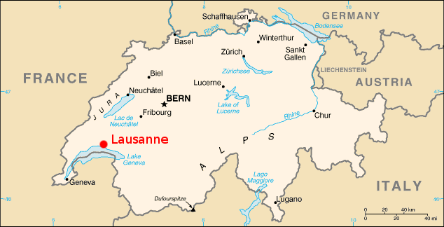 karte von schweiz Lausanne