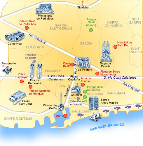 Badalona tourismus karte