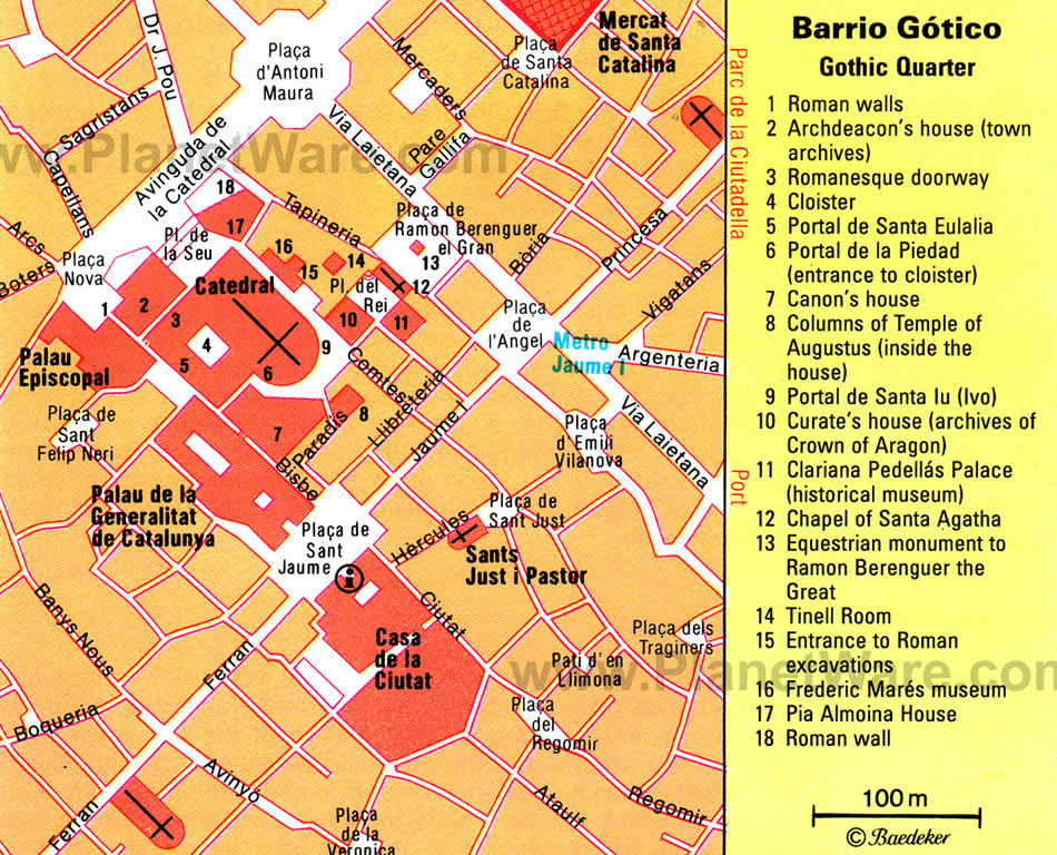 Barcelona gothic quarter karte