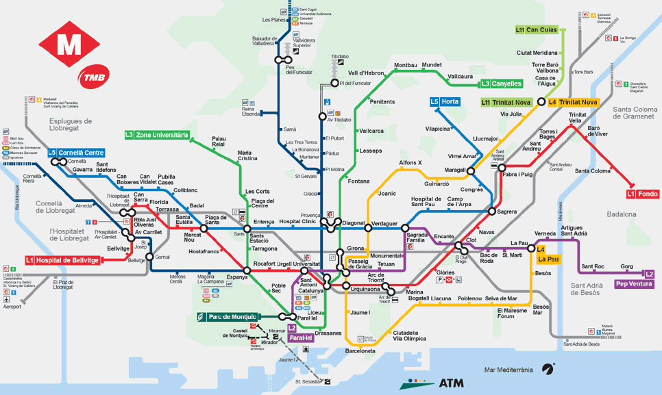 Barcelona metro karte