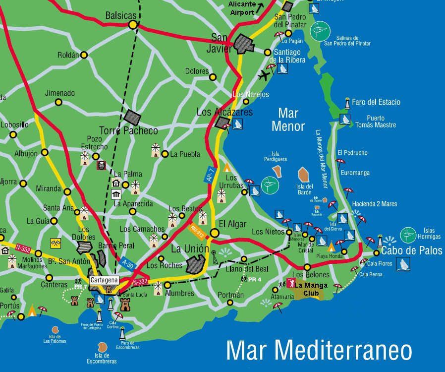 Cartagena bereich karte