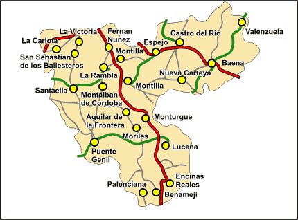Cordoba regionen karte