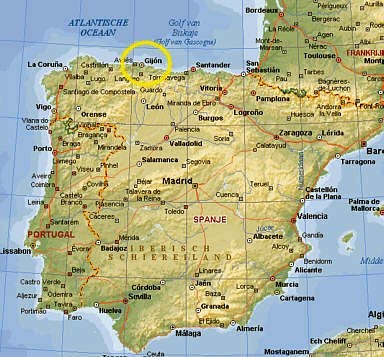 spanien Gijon karte