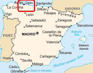 spanien asturias gijon karte