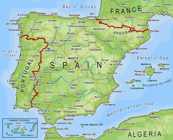 gros karte von spanien