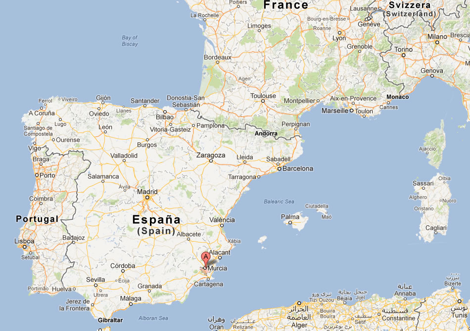 karte von Murcia spanien