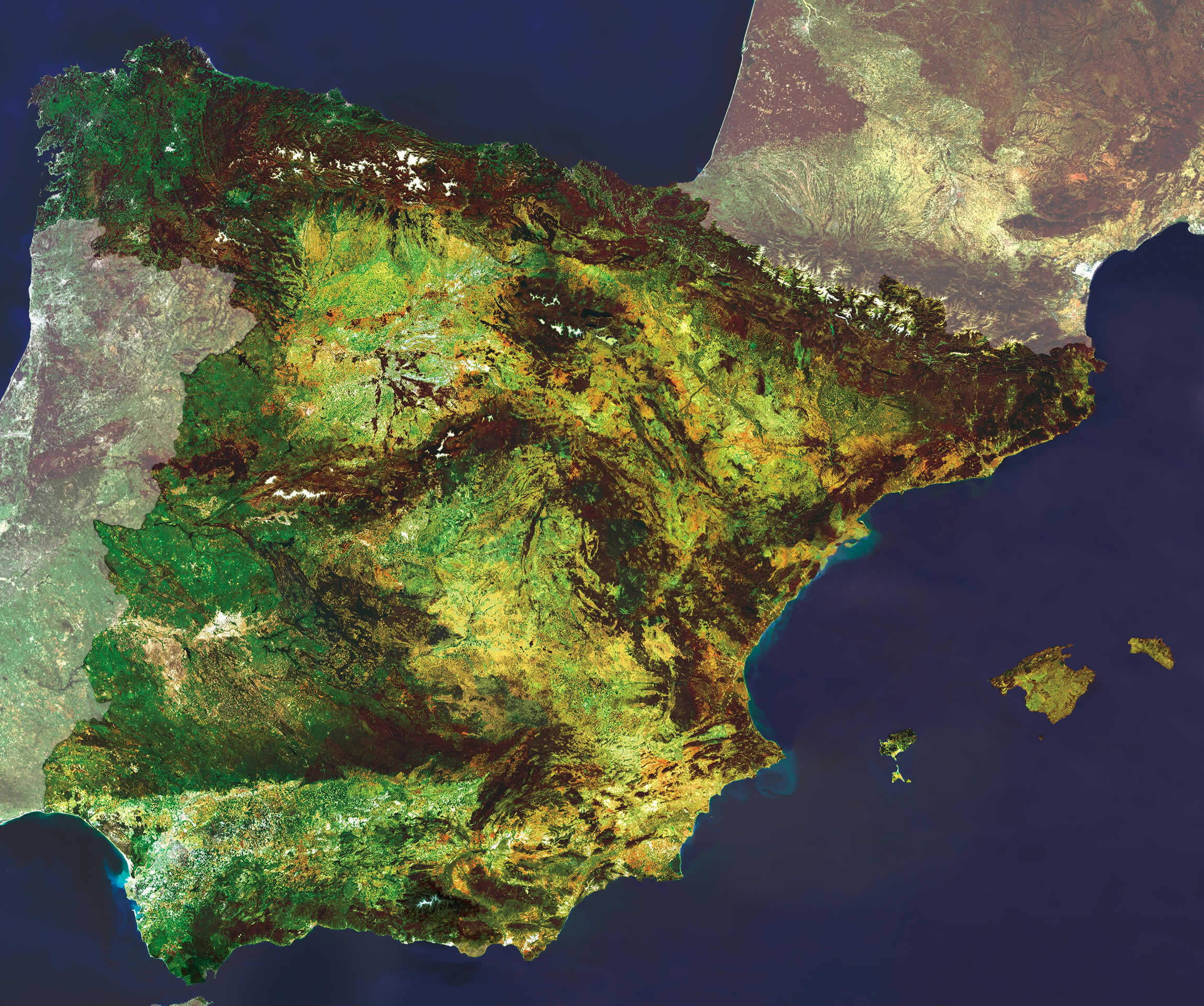satellit bild karte von spanien