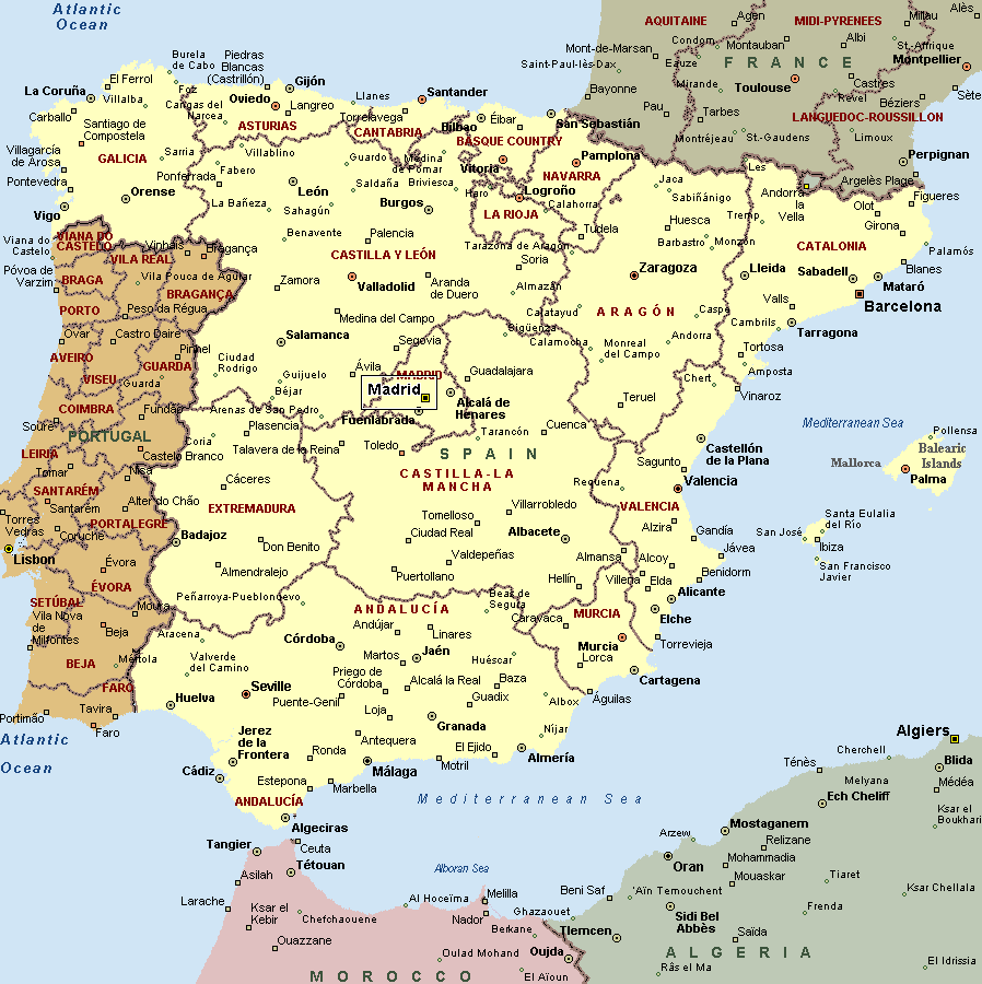 spanien politisch karte