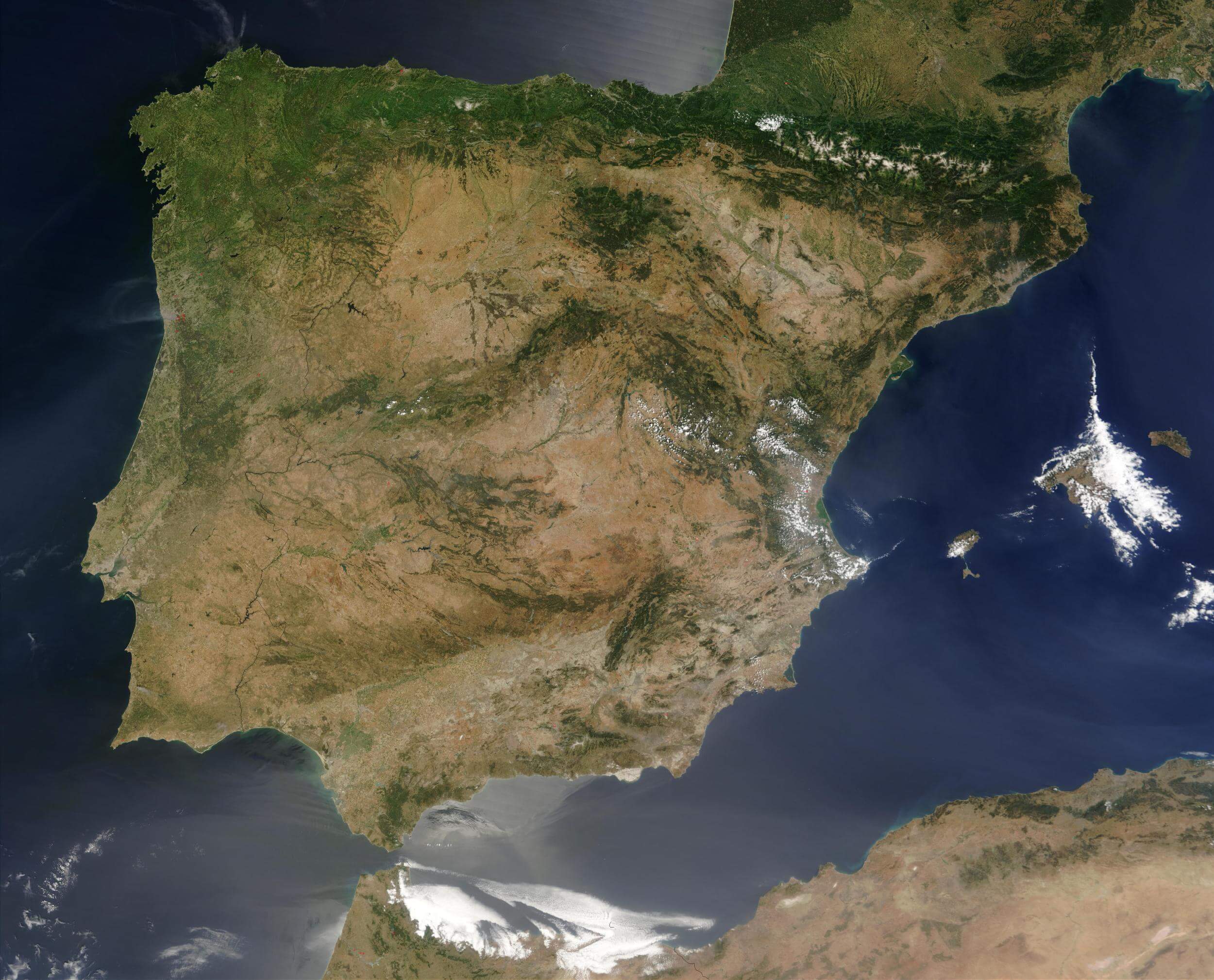 spanien satellit bild karte