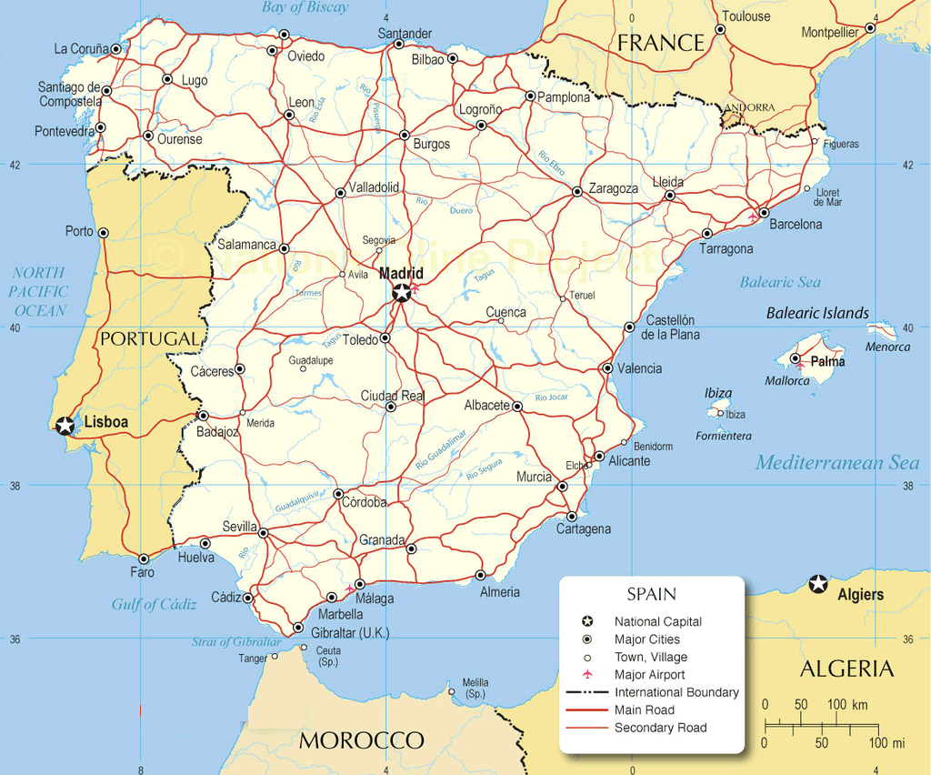 stadt karte von spanien