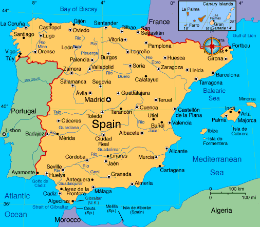 stadte karte von spanien