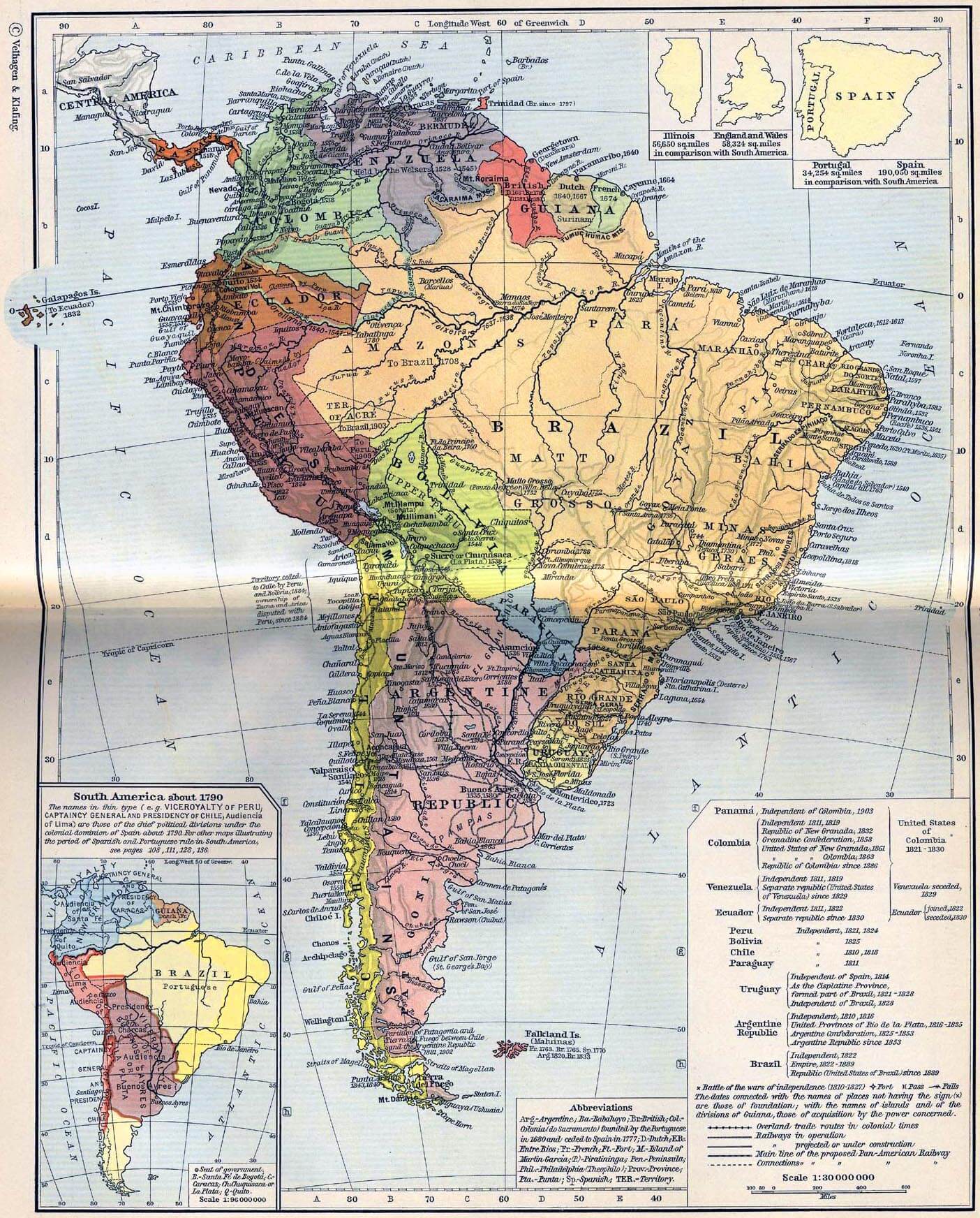 sudamerika karte 1790