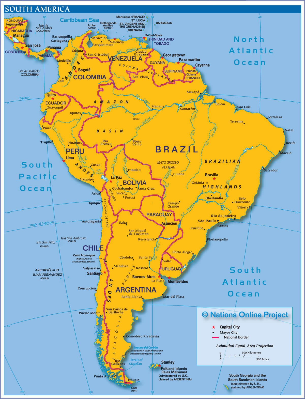 sudamerika lander karte