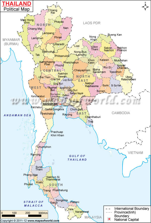 Thailand provinzen Map