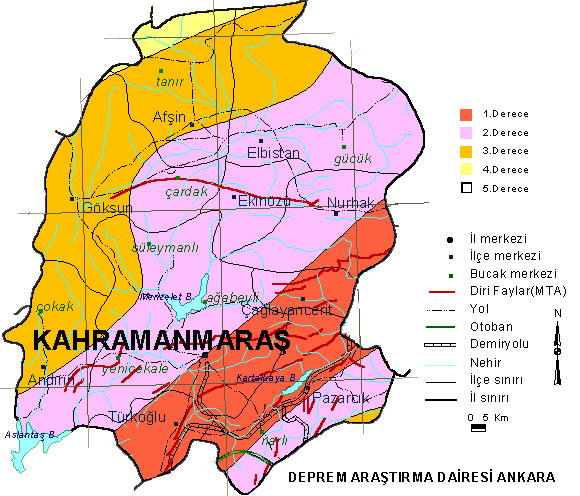 kahramanmaras erdequake karte