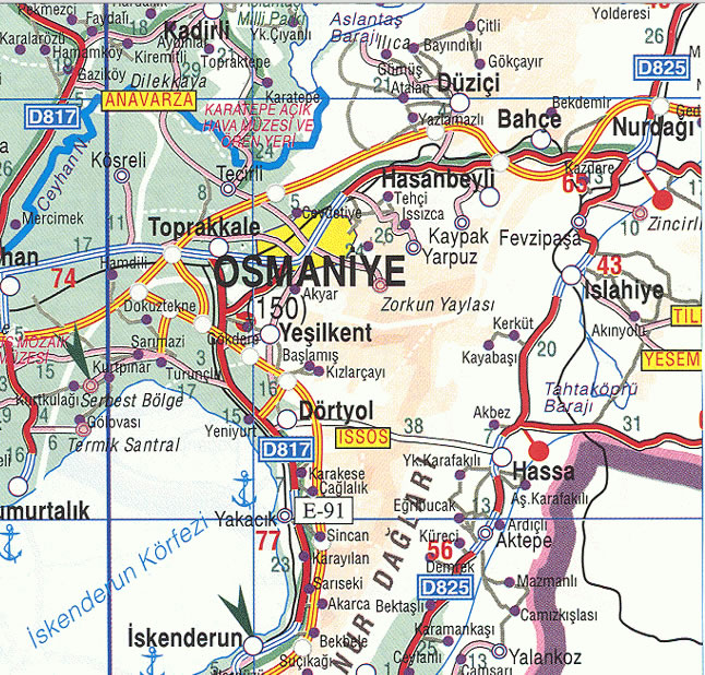 osmaniye autobahn karte