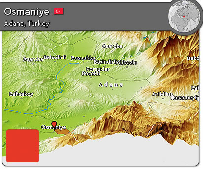 osmaniye physikalisch karte