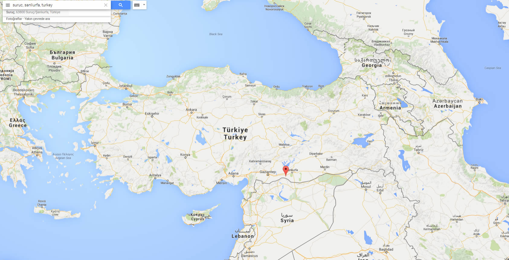 SSuruc Sanliurfa turkei Map