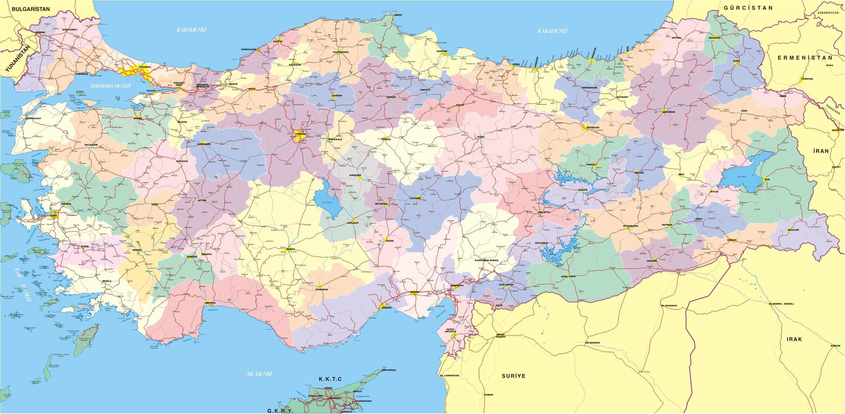stadte karte von turkei