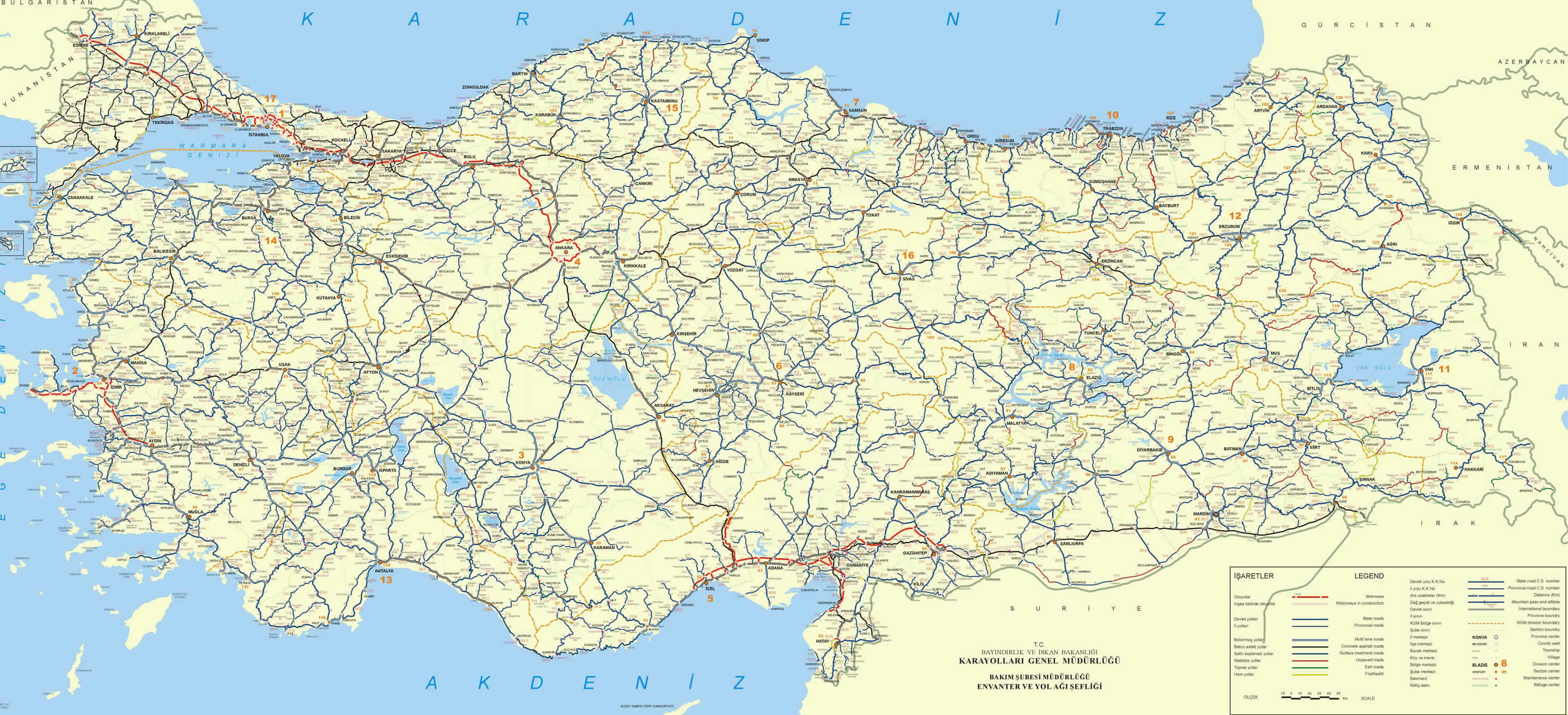 turkei autobahnen karte