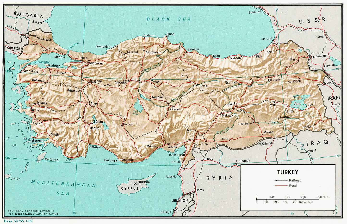 turkei geogpraphy karte