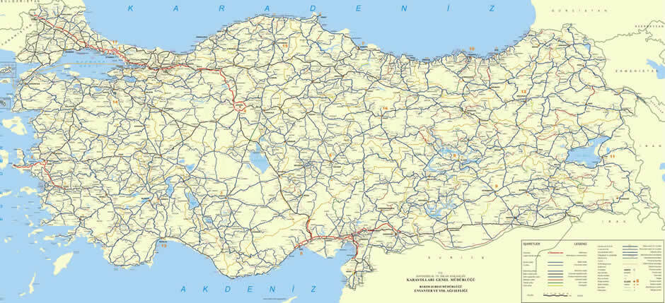 turkei karte autobahnen