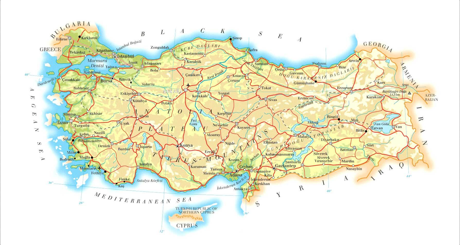 turkei karte englisch