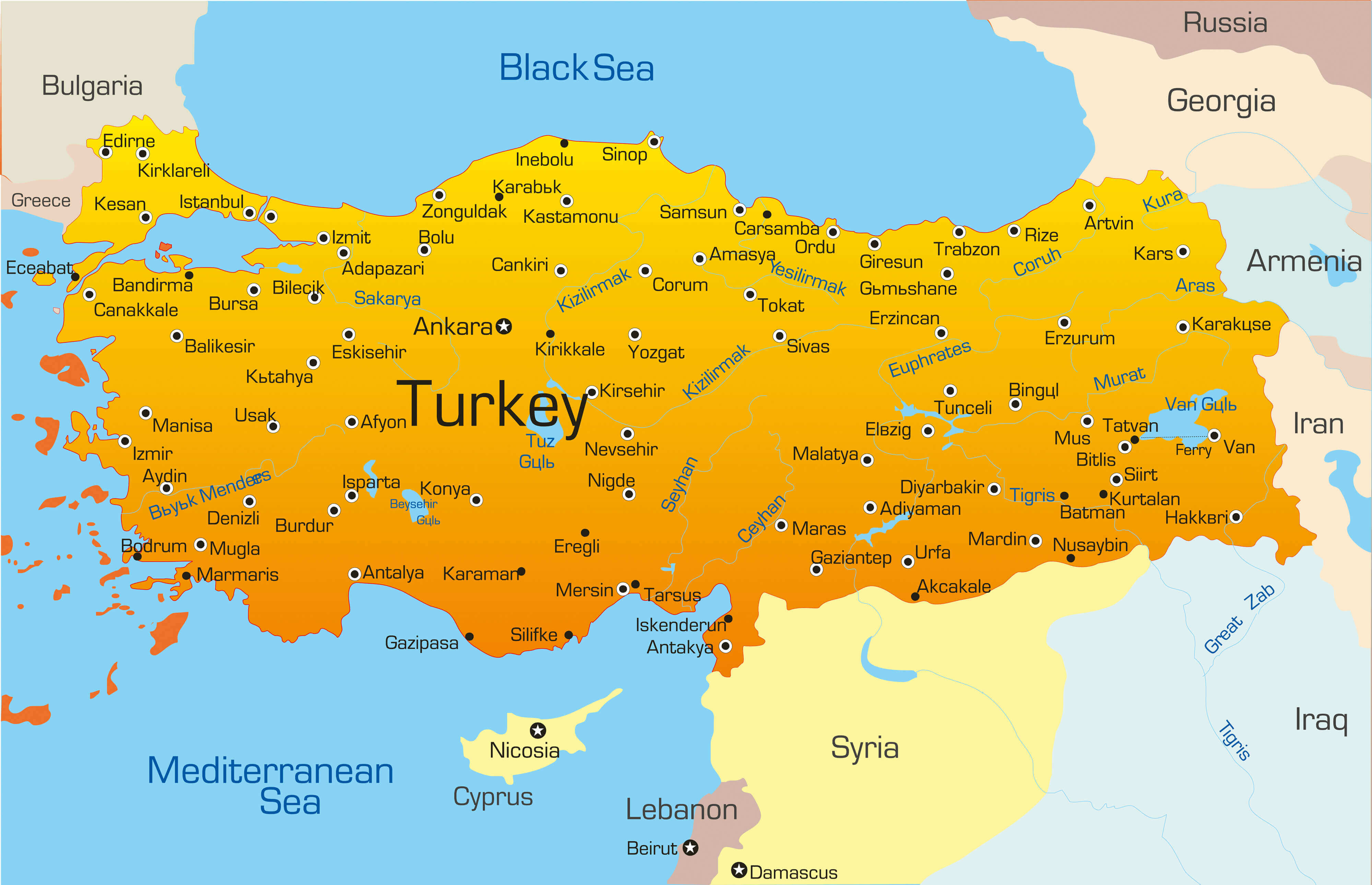 Wo liegt die türkei auf der karte