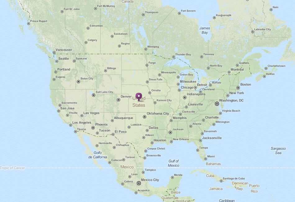 Karte von USA stadte