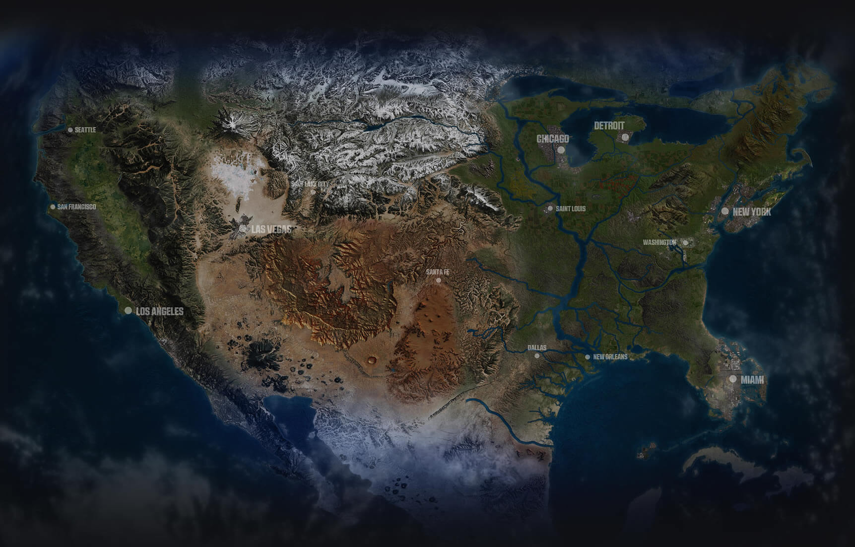 USA satellit Image Map