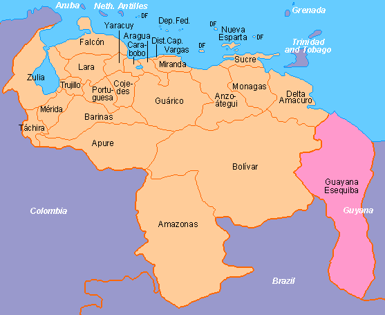 Venezuela regionen Map