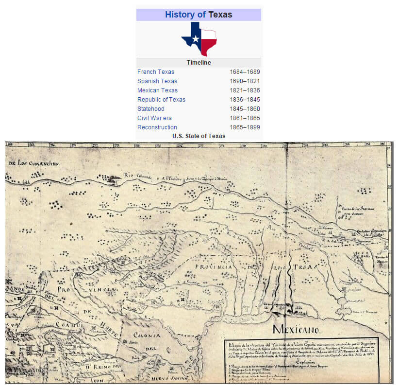geschichte von texas karte 1771